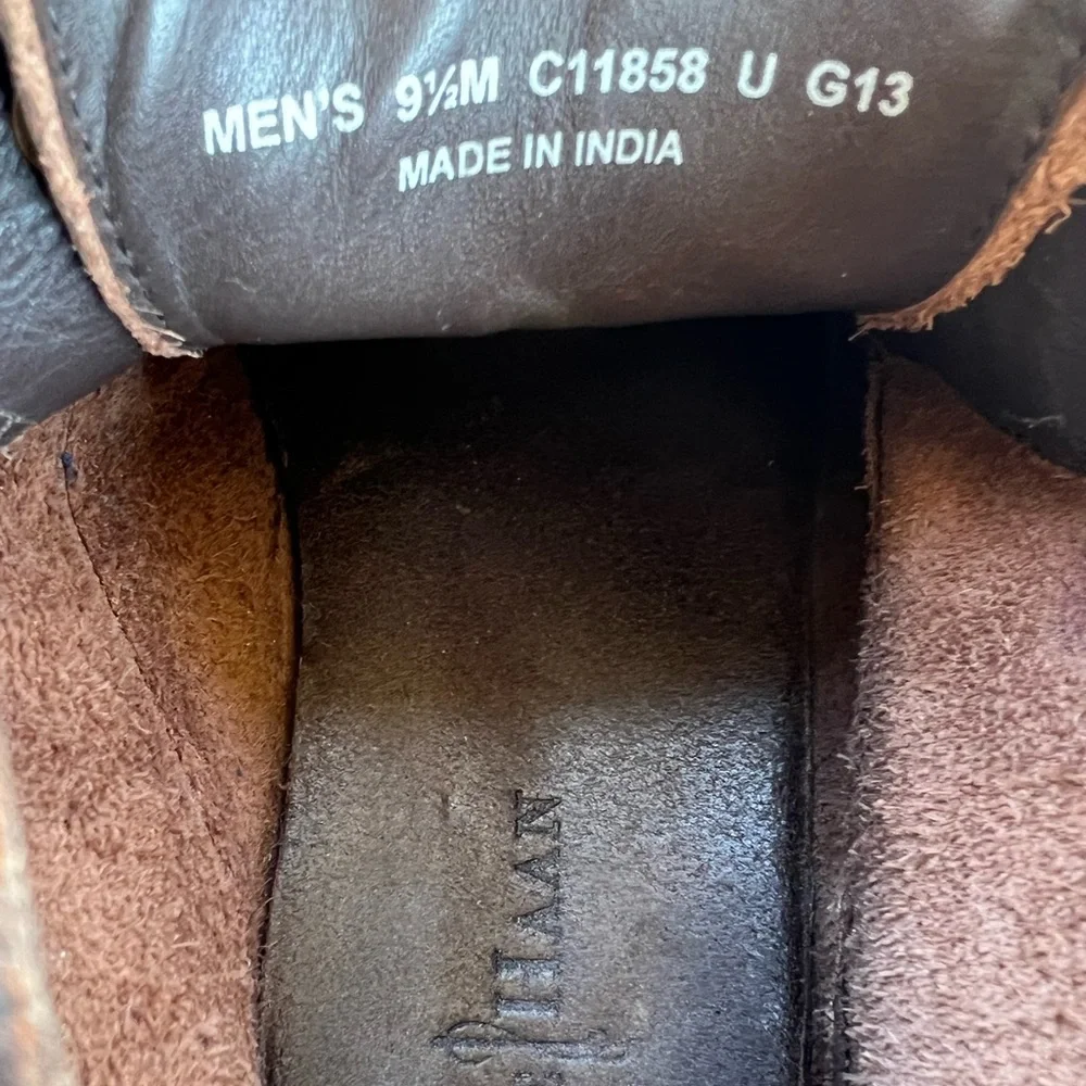 Cole Haan Men Brown Leather Lace Up Chukka Boots Size 9.5